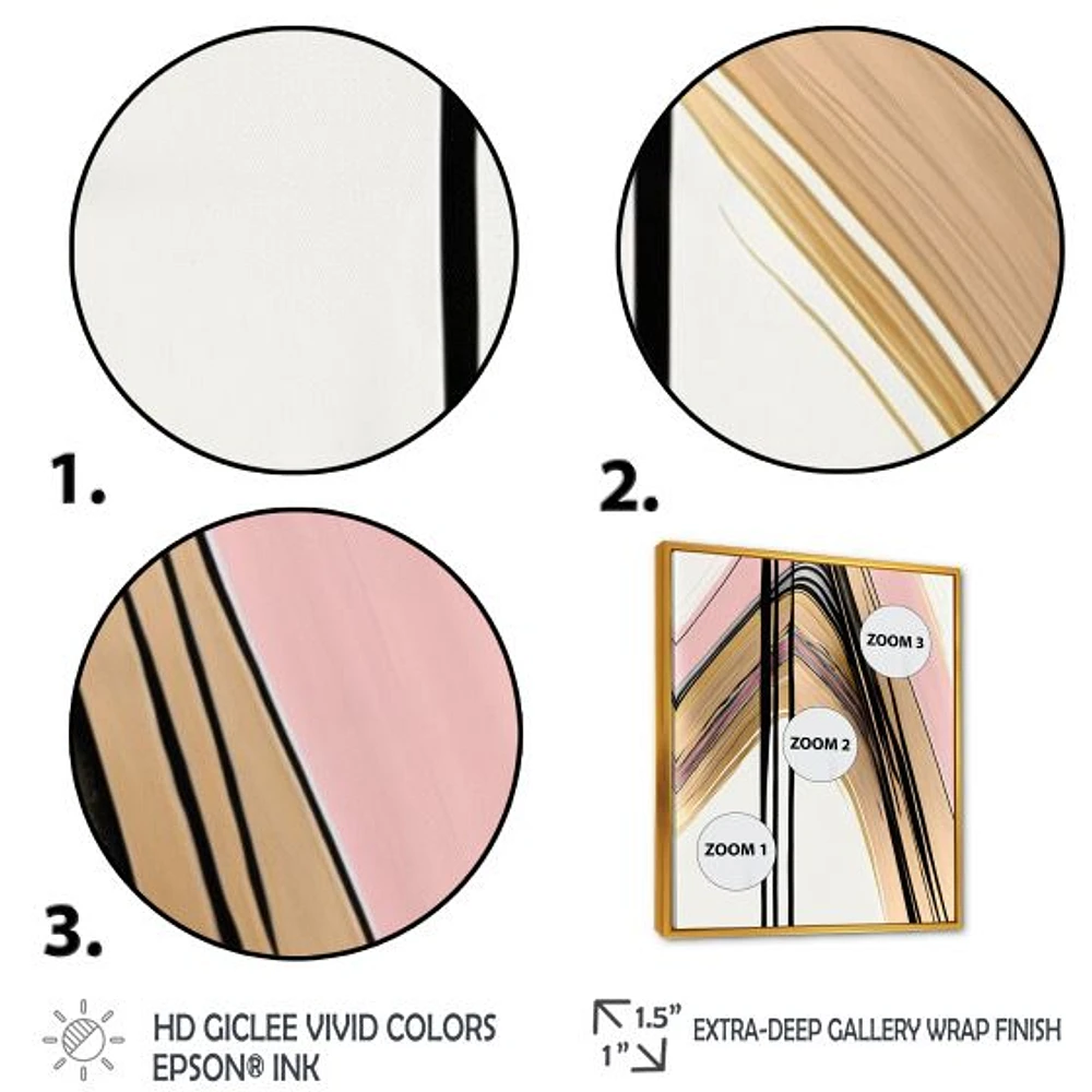 Minimalism Pink And Gold Cubic Fusion V Wall Art