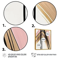 Minimalism Pink And Gold Cubic Fusion V Wall Art