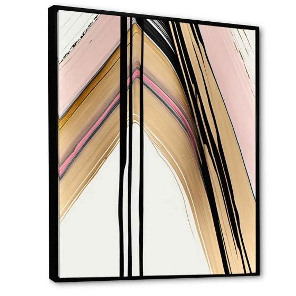 Minimalism Pink And Gold Cubic Fusion IX Wall Art