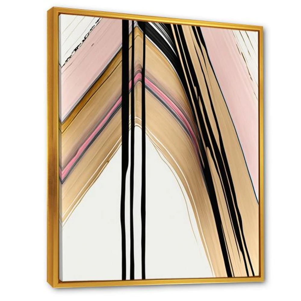 Minimalism Pink And Gold Cubic Fusion IX Wall Art