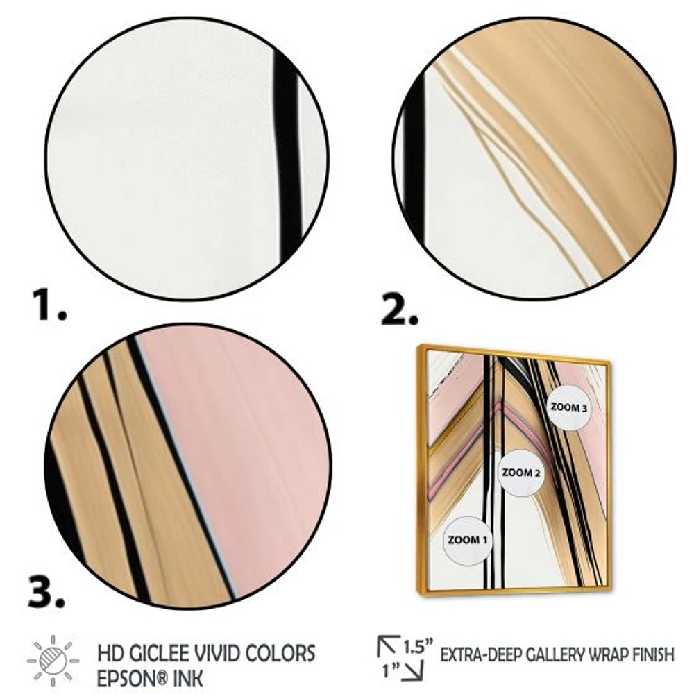Minimalism Pink And Gold Cubic Fusion IX Wall Art