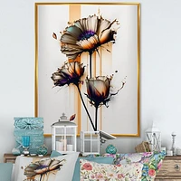 Orange Daisy Flower On Abstract Fusion I Wall Art