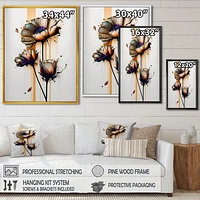 Orange Daisy Flower On Abstract Fusion I Wall Art
