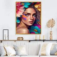 Floral Woman Portrait Wall Art
