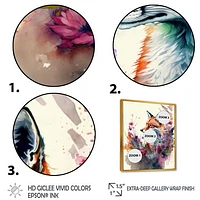 Cute Fox Floral Art Wall