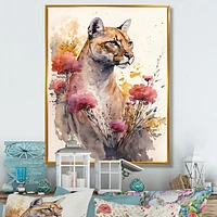 Cute Puma Floral Art Wall