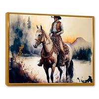 Western Cowboy Riding A Horse Wall Art