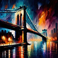 Colorful Brooklyn Bridge Wall Art