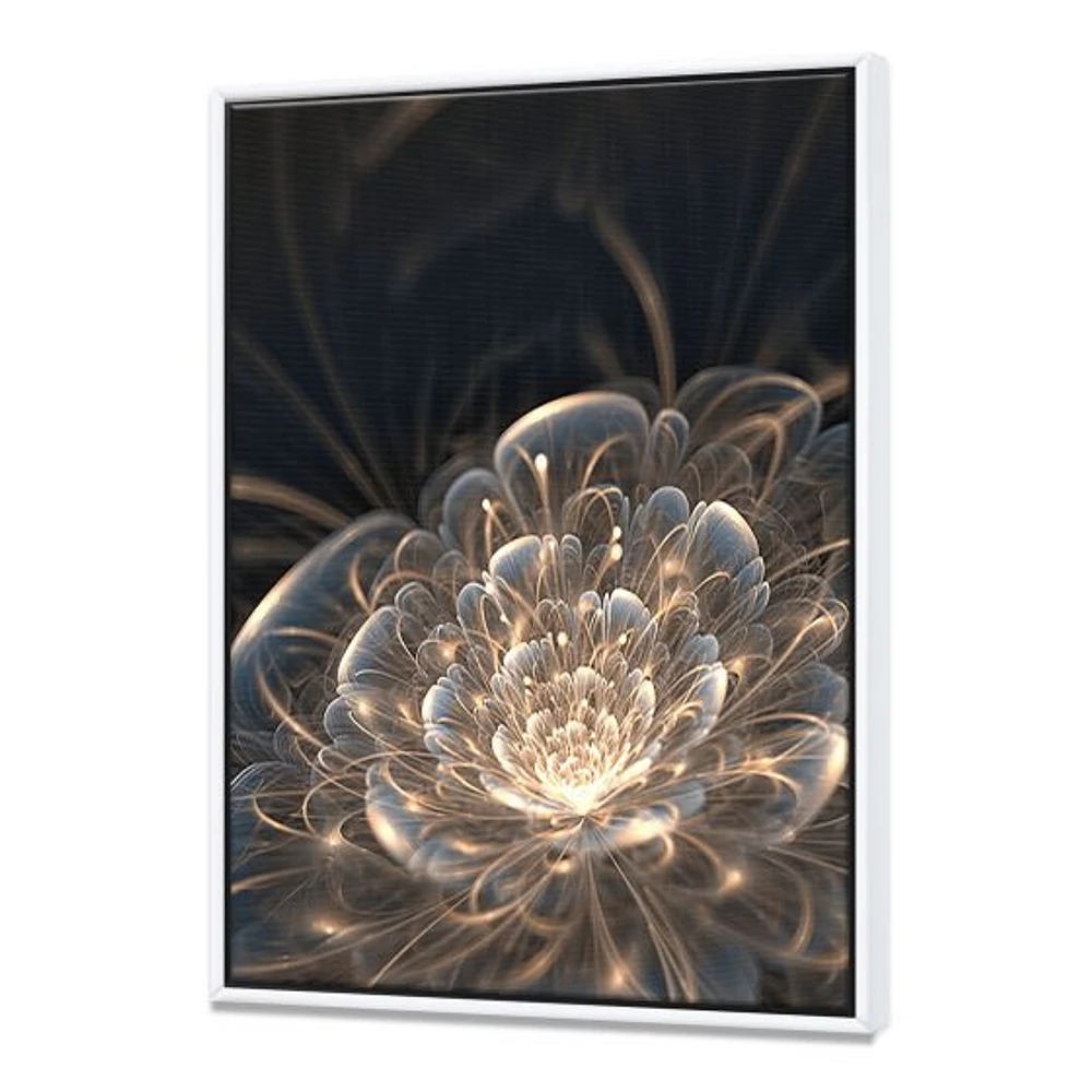 Fractal Flower with Golden Rays  Canvas Art Print