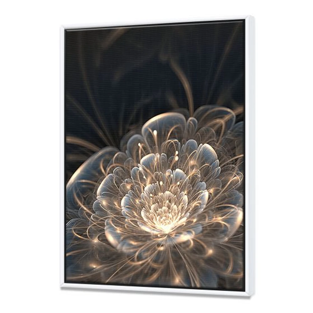 Fractal Flower with Golden Rays  Canvas Art Print