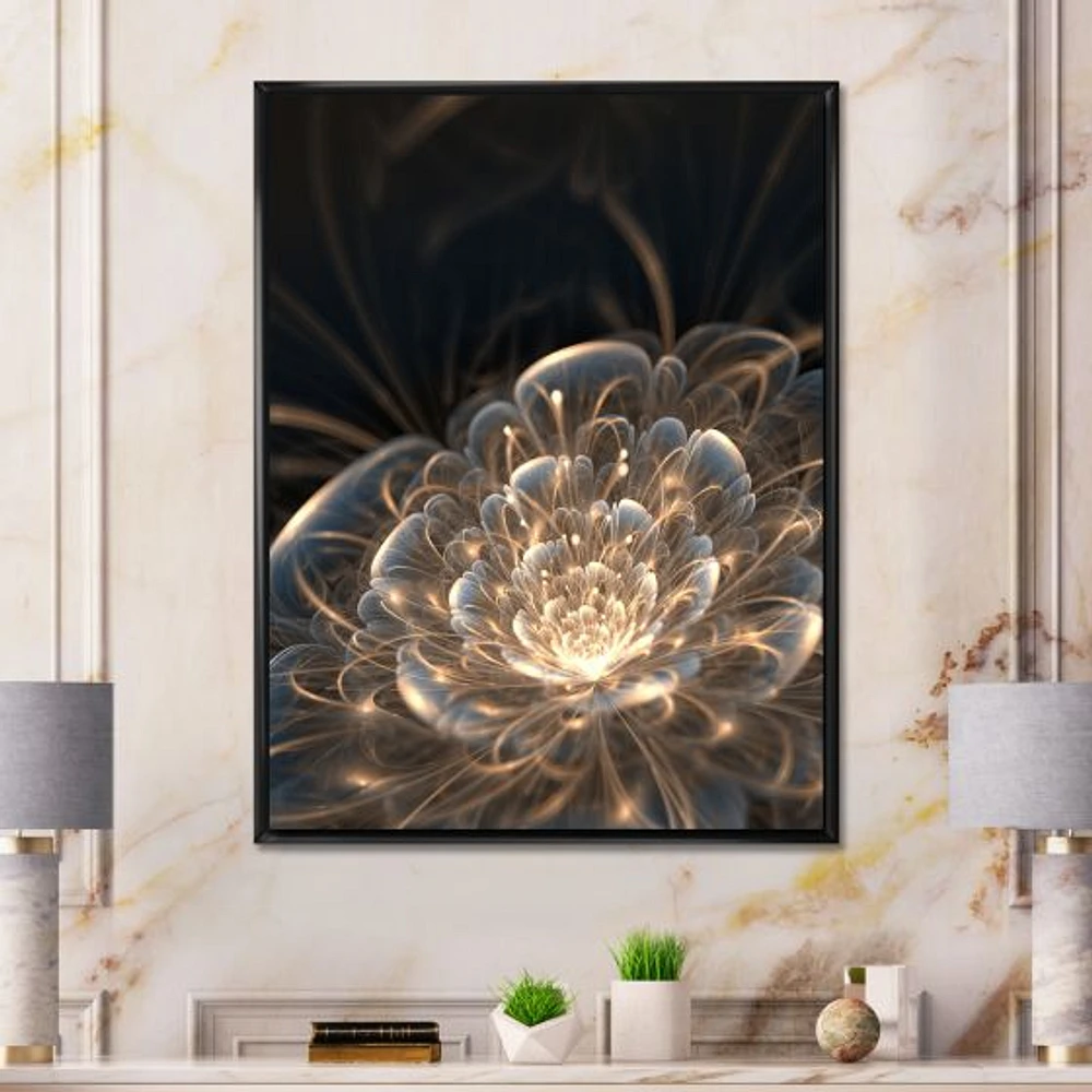 Fractal Flower with Golden Rays  Canvas Art Print