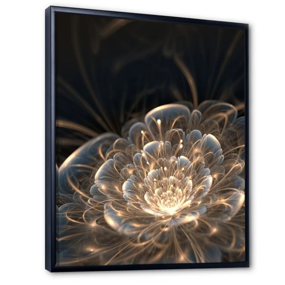 Fractal Flower with Golden Rays Canvas Art Print