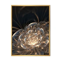 Fractal Flower with Golden Rays  Canvas Art Print