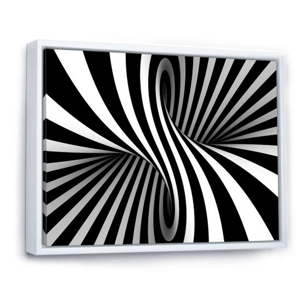 Black and White Spiral Digital Canvas Art Print