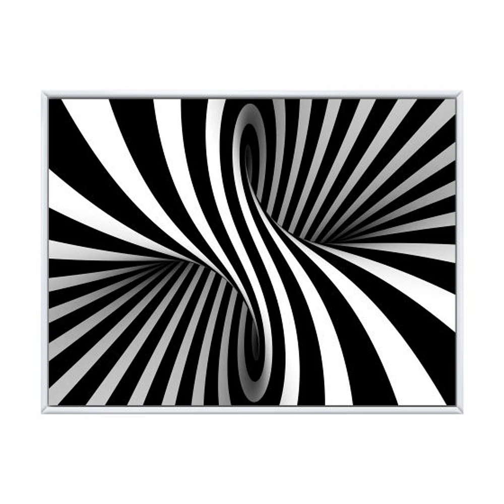 Black and White Spiral Digital Canvas Art Print