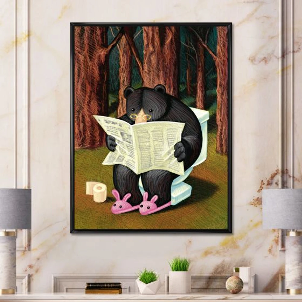 Bear the Woods  Digital Art Canvas Print