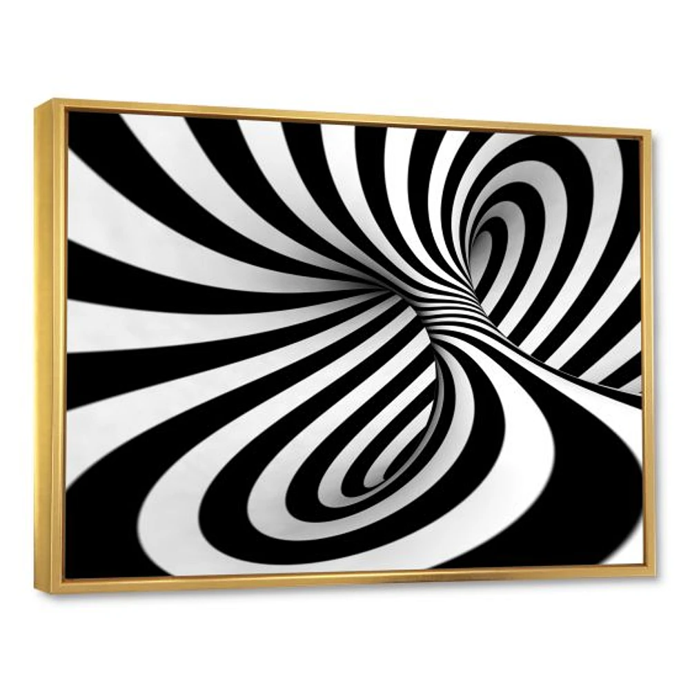 Spiral Black and White Art Canvas Print