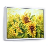 Bright Yellow Sunny SunFlowers Canvas Print