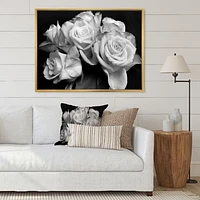 Bunch of Roses Black and White Canvas Art Print