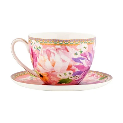 Maxwell & Williams Set of 2 Dahlia Cups & Saucers - 400ml