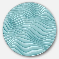 Fractal Rippled Blue 3D Waves Metal Wall Art