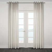 Rideau Ortona large semi-transparent à œillets en jacquard