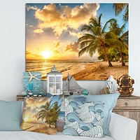 Gorgeous Beach of Island Barbados  Canvas Wall Art Print