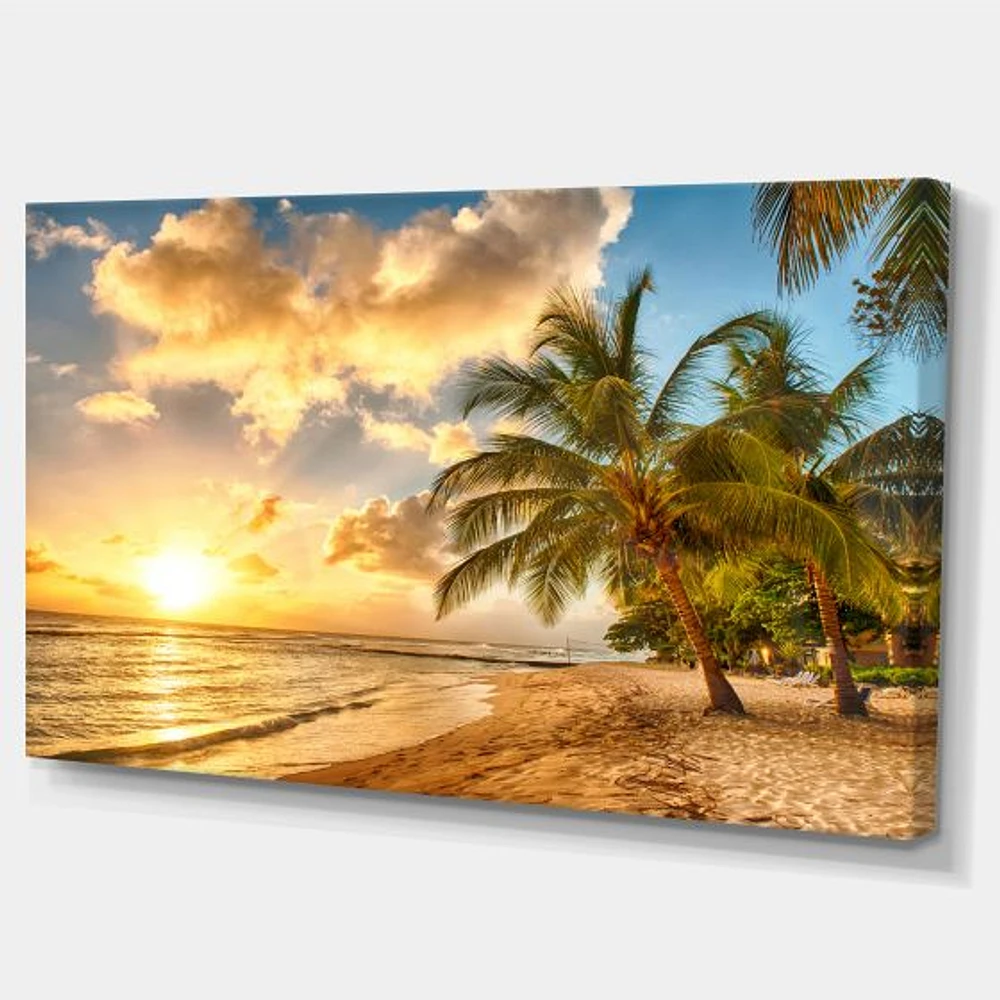 Gorgeous Beach of Island Barbados  Canvas Wall Art Print