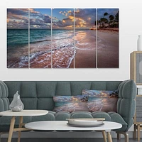 Palm Trees on Clear Sandy - 4 Art Print Canvas