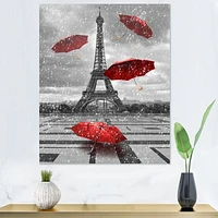Flying Umbrella with Eiffel Tower  Canvas