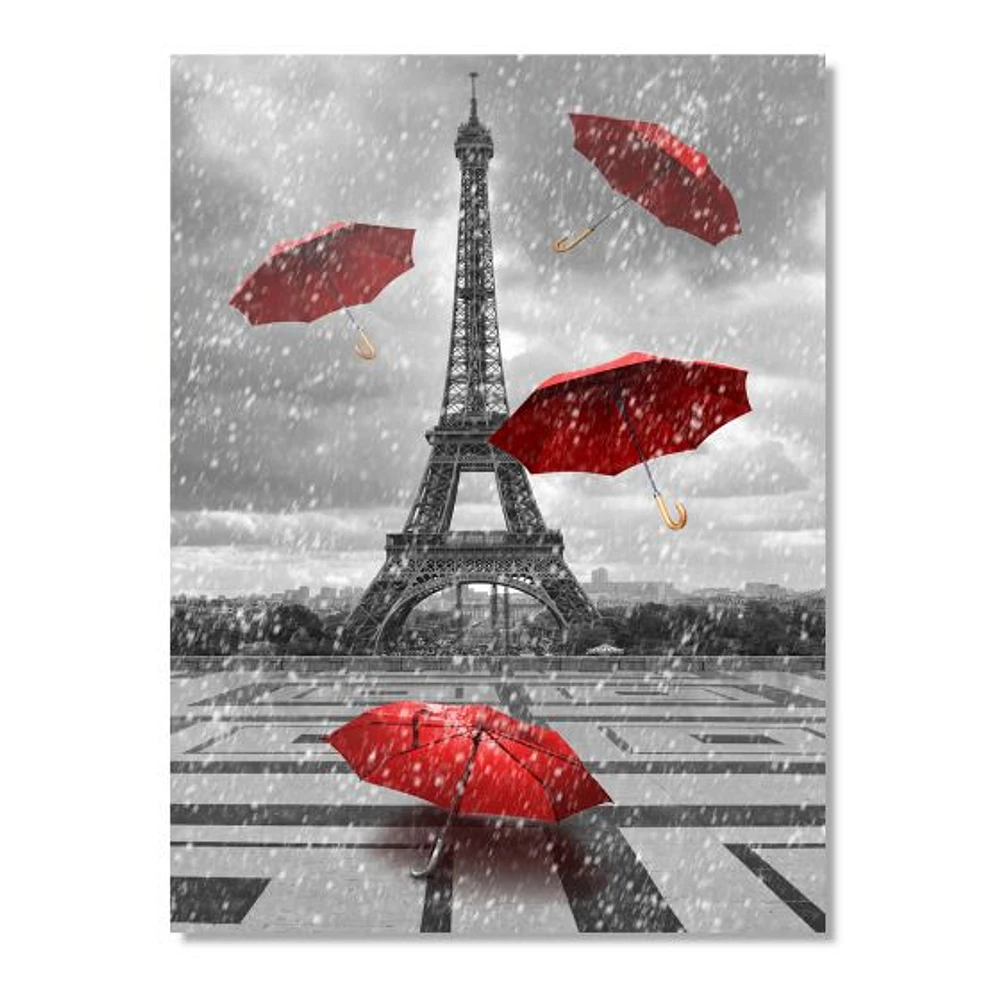 Flying Umbrella with Eiffel Tower  Canvas