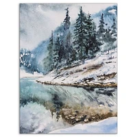 Mountain Hill Reflected Water  Wall Art