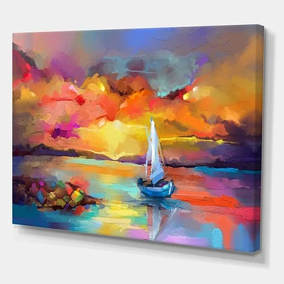 Toile « Sunset Painting with Colorful Reflections II »