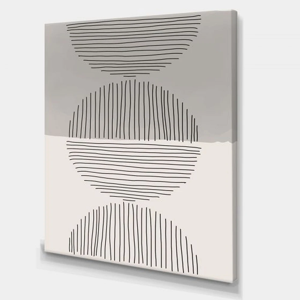 Minimal Geometric Lines and Circle IX  Wall Art