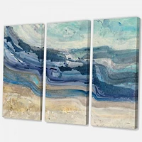 Coast Blue Sea Waves Watercolour  Canvas Art