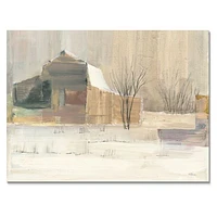 Winter on the Farm house  Canvas Art
