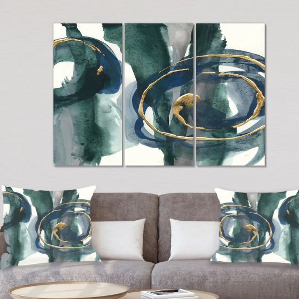 Indigo and Gold III  Canvas Wall Art Print
