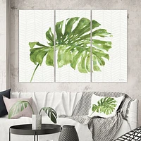 Mixed Botanical Green Leaves V  Canvas Art