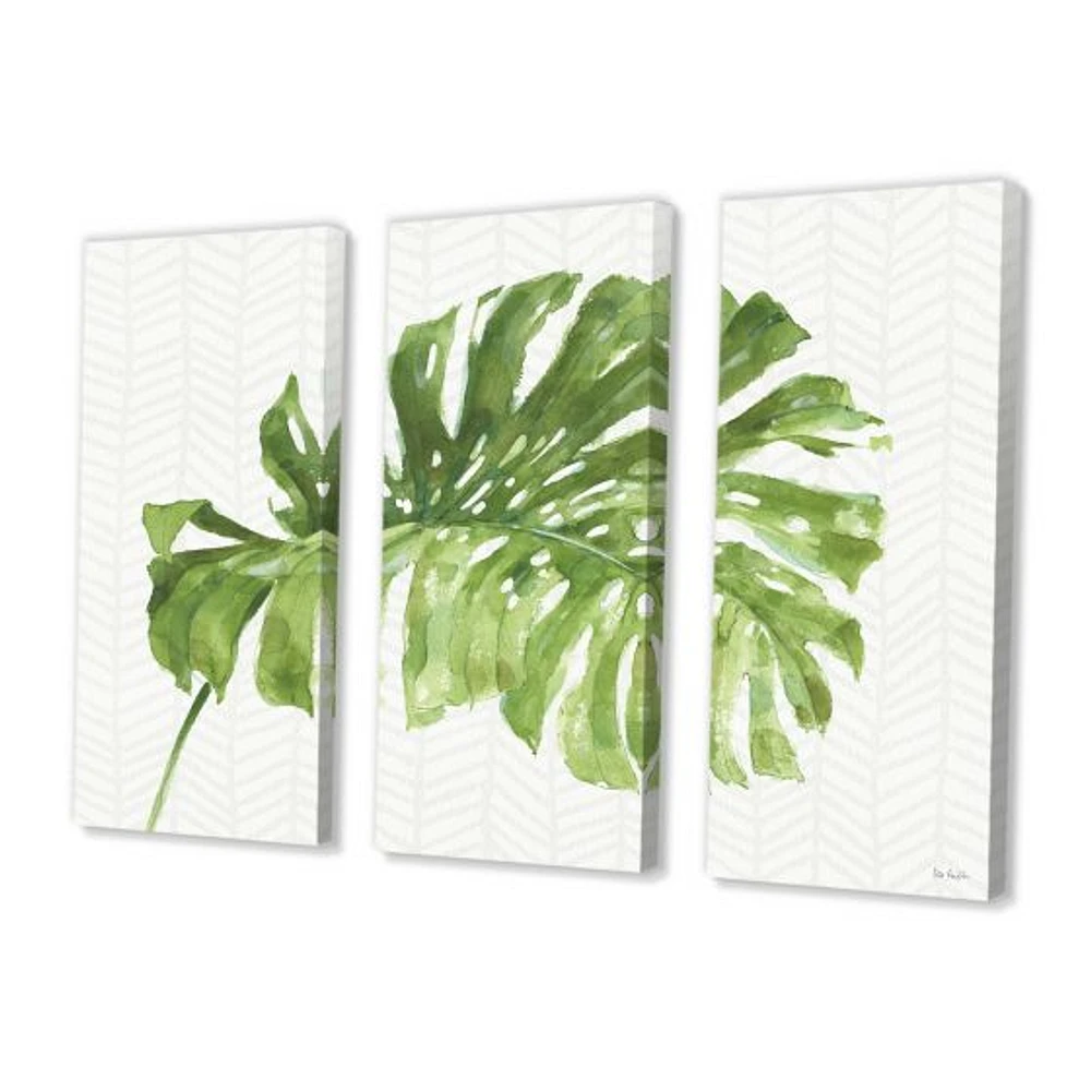 Mixed Botanical Green Leaves V  Canvas Art