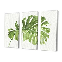 Mixed Botanical Green Leaves V  Canvas Art