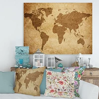Ancient Map of The World V Canvas Wall Art