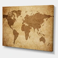 Ancient Map of The World V Canvas Wall Art