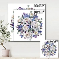 Toile « Bouquet Peonies White and Blue »