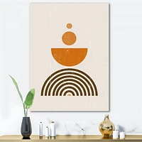Abstract Rainbow Sun and Moon Earth Tones V  Wall Art