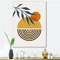 Botanical Minimalist Leaf with Abstract Shapes IV Wall Art