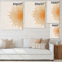 Orange Sun Print I  Canvas Wall Art