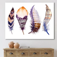 Purple Boho Feathers  Wall Art