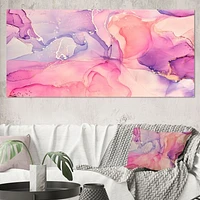 Pink and Purple Abstract Marble Texture I Canvas Wall Art Print