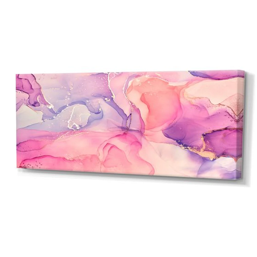 Pink and Purple Abstract Marble Texture I Canvas Wall Art Print