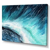 Navy Blue Ocean Waves with White Seafoam I Canvas Wall Art Print